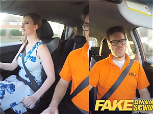 faux Driving college Nerdy redhead nubile student