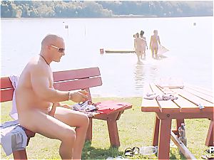 lucky dude having a excellent time at the lake pt 3