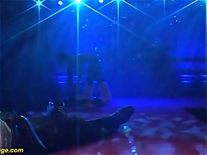 Lapdance dildo penetrate on stage